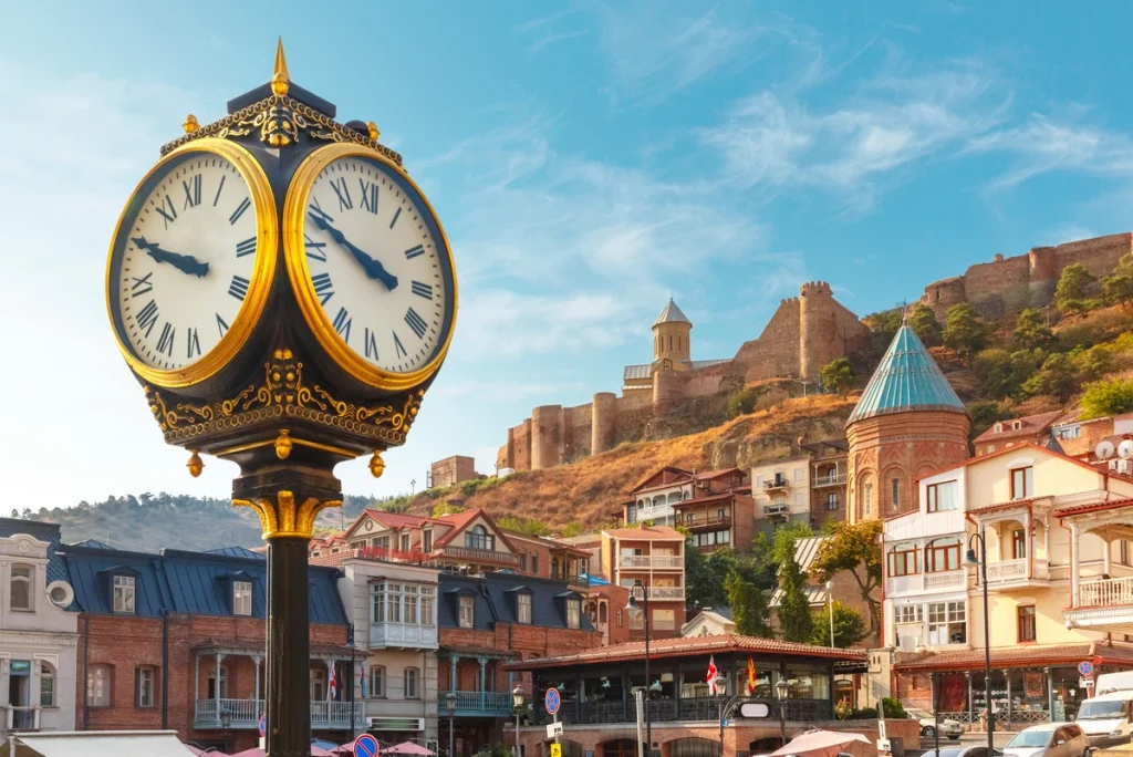 Tbilisi-city-clock-narikala-fortress-tbilisi-georgia